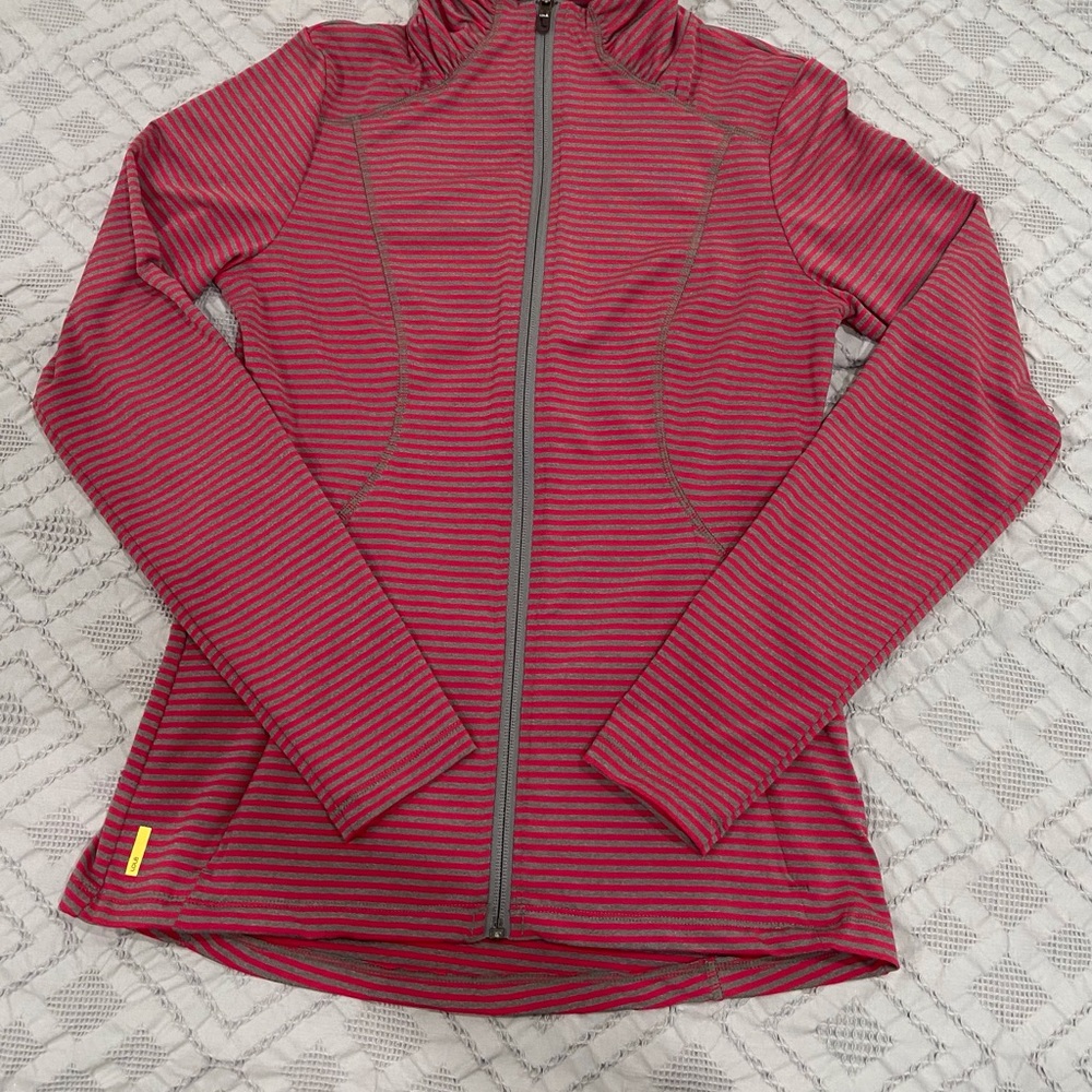 jackets for women size s with pink and gray stripes